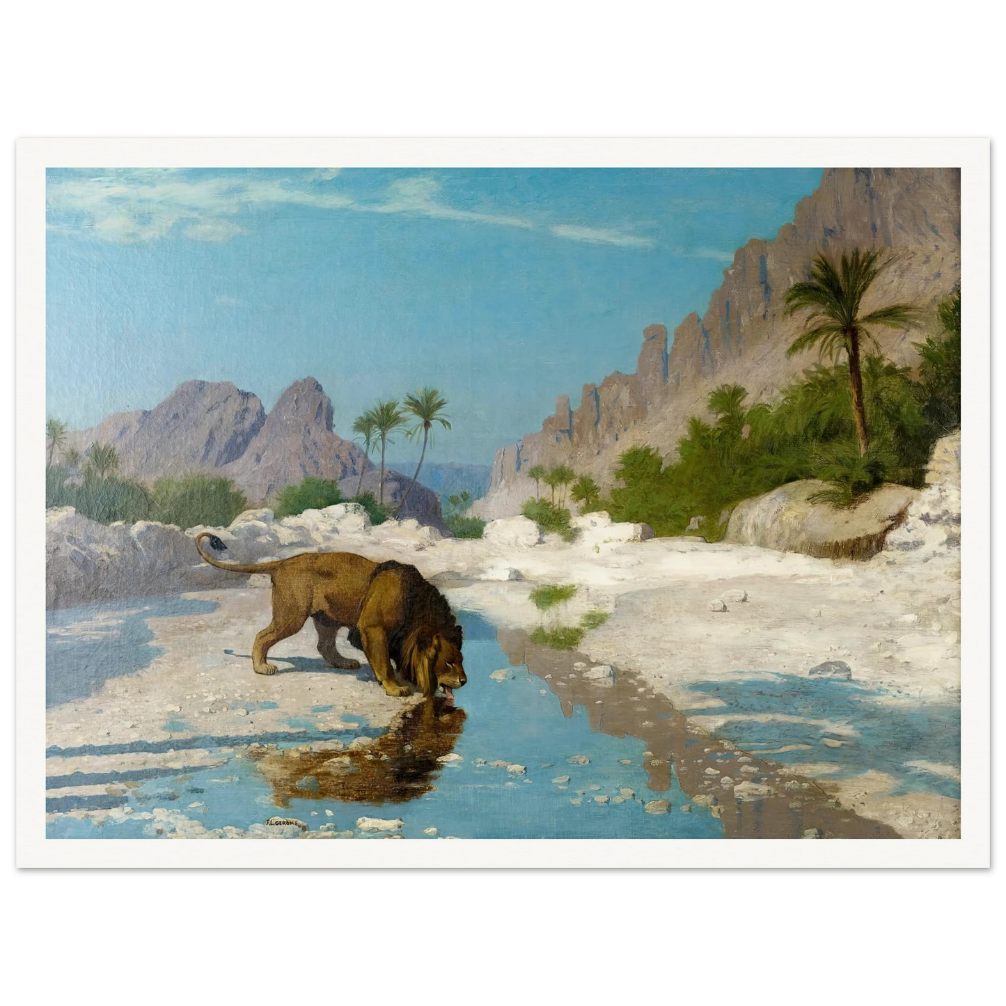 Lion in the Desert (circa 1885) Art Print | Jean Leon Gerome-Quipham Collections