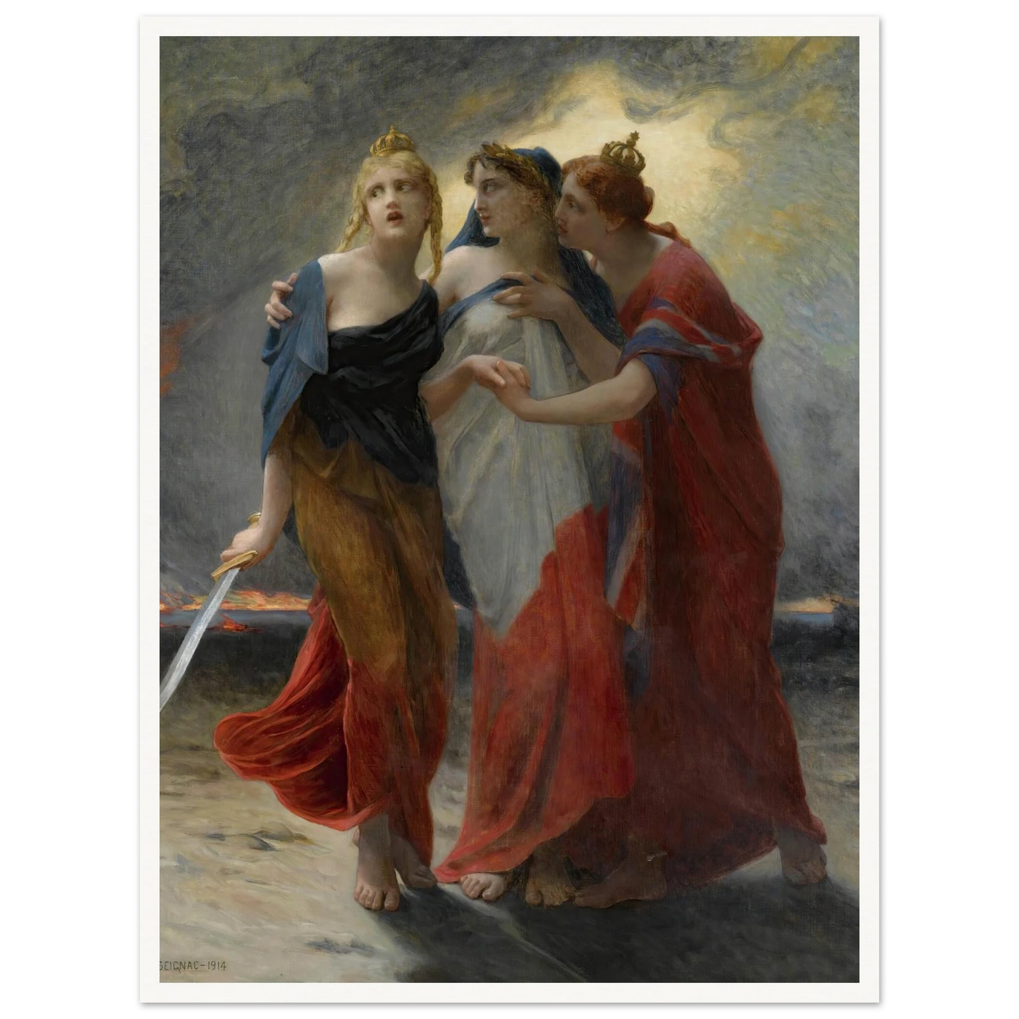 La Belgique, La France Et L’angleterre Devant L’invasion Allemande (1914) Art Print | Guillaume Seignac-Quipham Collections