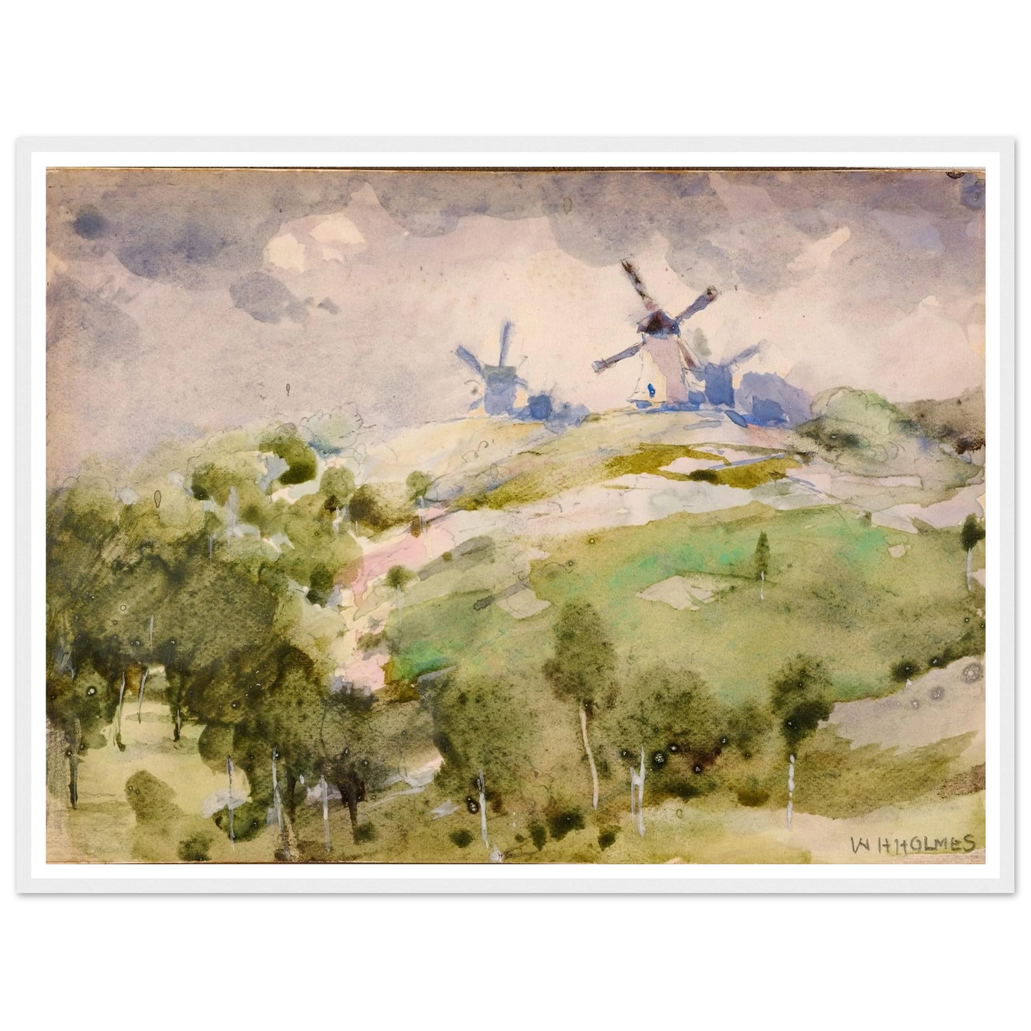 Windmills Art Print | William Henry Holmes-Quipham Collections