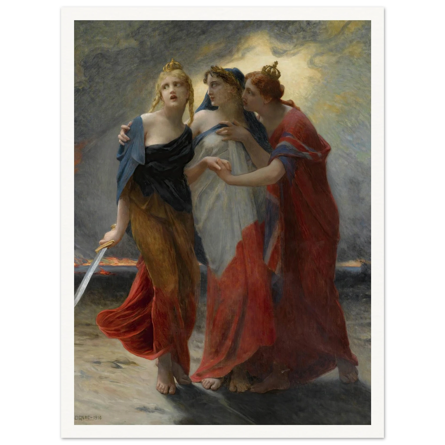 La Belgique, La France Et L’angleterre Devant L’invasion Allemande (1914) Art Print | Guillaume Seignac-Quipham Collections