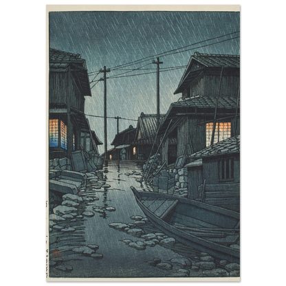 Kawarago no yau (Night rain at Kawarago) (1947) Art Print | Kawase Hasui-Quipham Collections