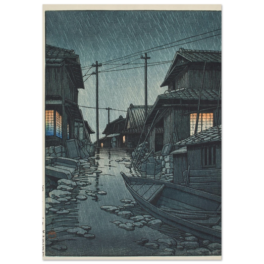 Kawarago no yau (Night rain at Kawarago) (1947) Art Print | Kawase Hasui-Quipham Collections