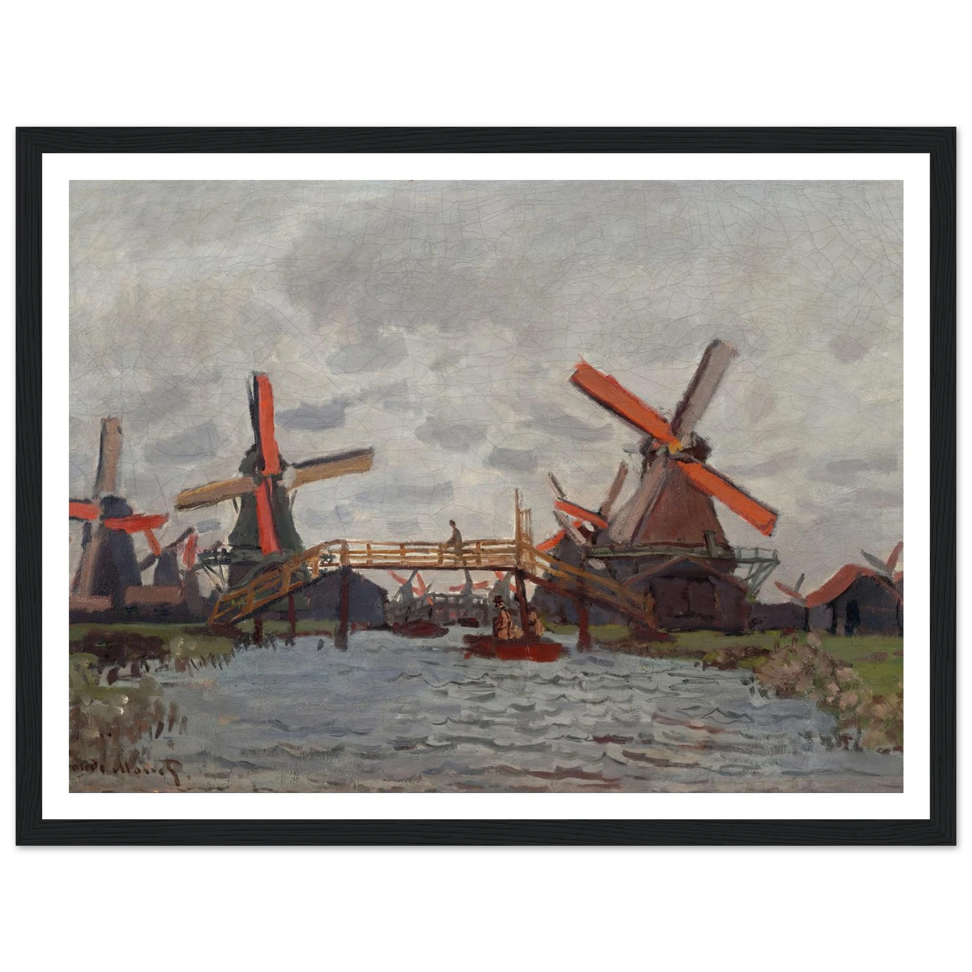 Mills at Westzijderveld near Zaandam (1871) Art Print | Claude Monet-Quipham Collections