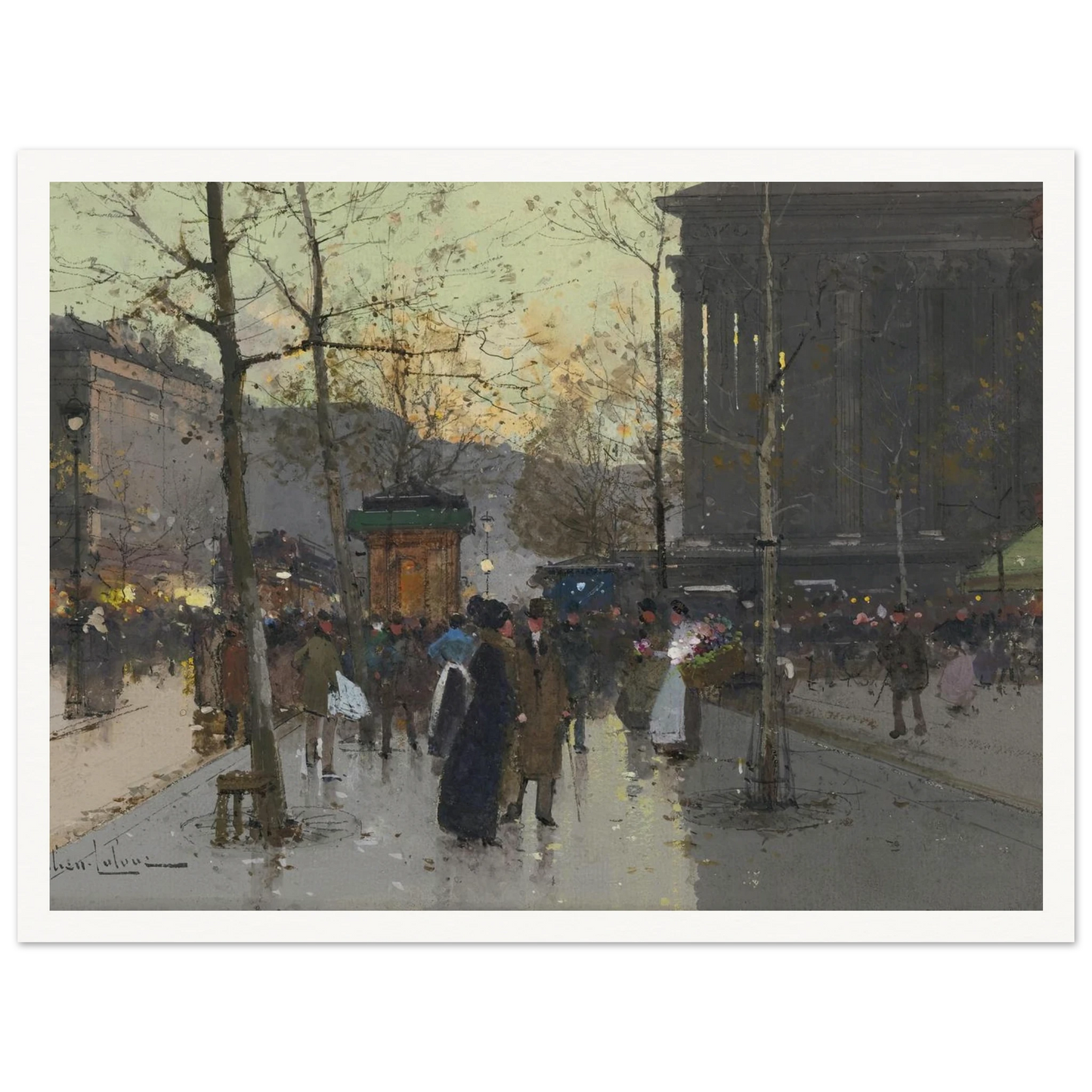Marché de Fleurs, la Madeleine Art Print | Eugene Galien Laloue-Quipham Collections