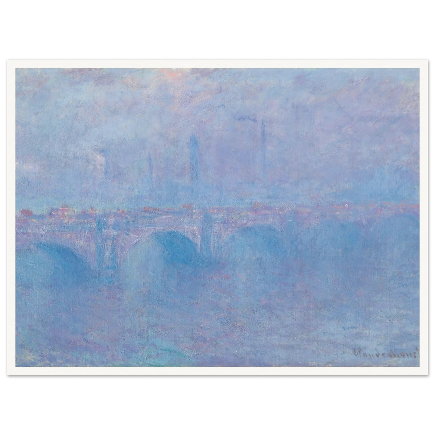 Waterloo Bridge, effet de brouillard (1903) Art Print | Claude Monet-Quipham Collections