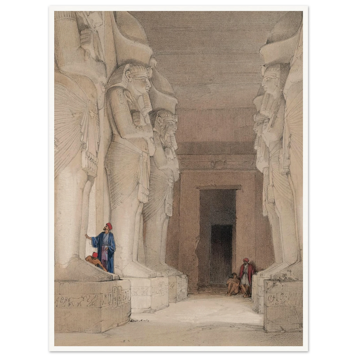 Excavated Temple of Gyrshe [Gerf Hussein], Nubia. (1846-1849) Art Print | David Roberts-Quipham Collections
