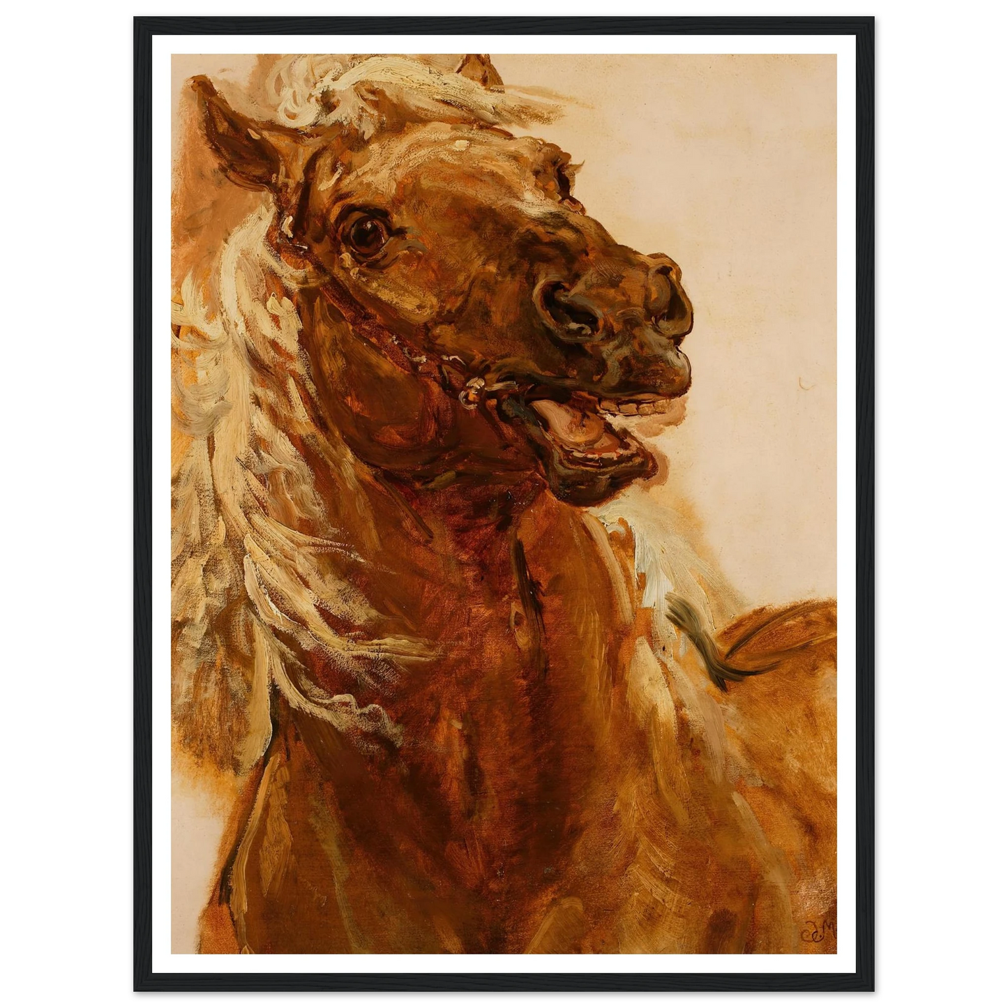 Sketch of horse’s head for the painting “Zamoyski at Byczyna” (1883) Art Print | Jan Matejko-Quipham Collections