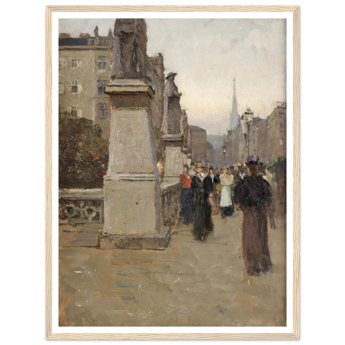Blick vom rechten Brückenkopf der Elisabethbrücke gegen die Kärntnerstrasse (1895) Art Print | Carl Moll-Quipham Collections