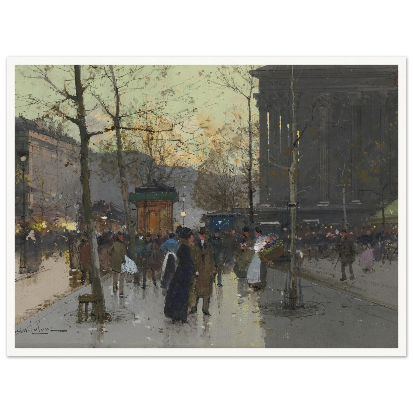 Marché de Fleurs, la Madeleine Art Print | Eugene Galien Laloue-Quipham Collections