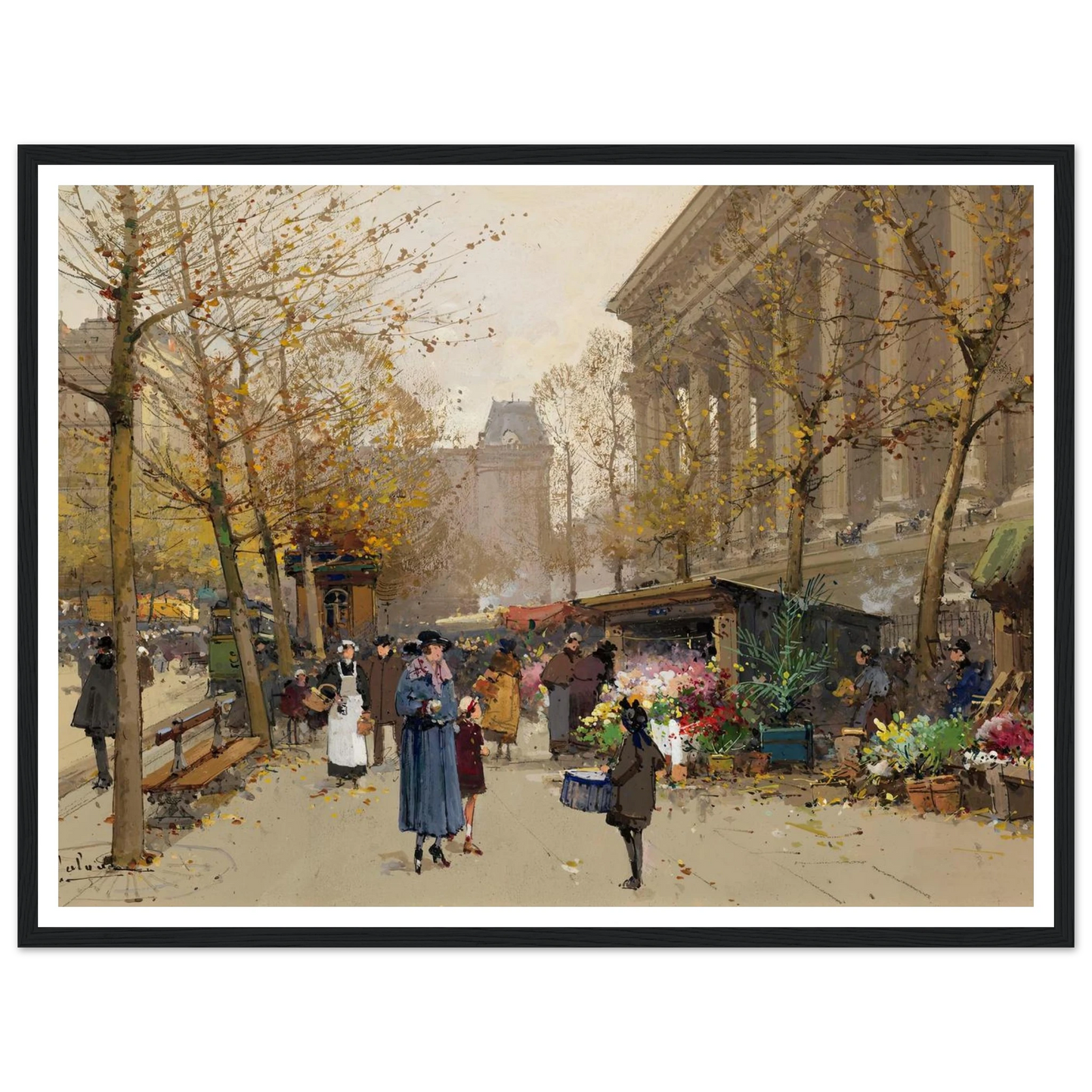 Flower Market, La Madeleine Art Print | Eugene Galien Laloue-Quipham Collections