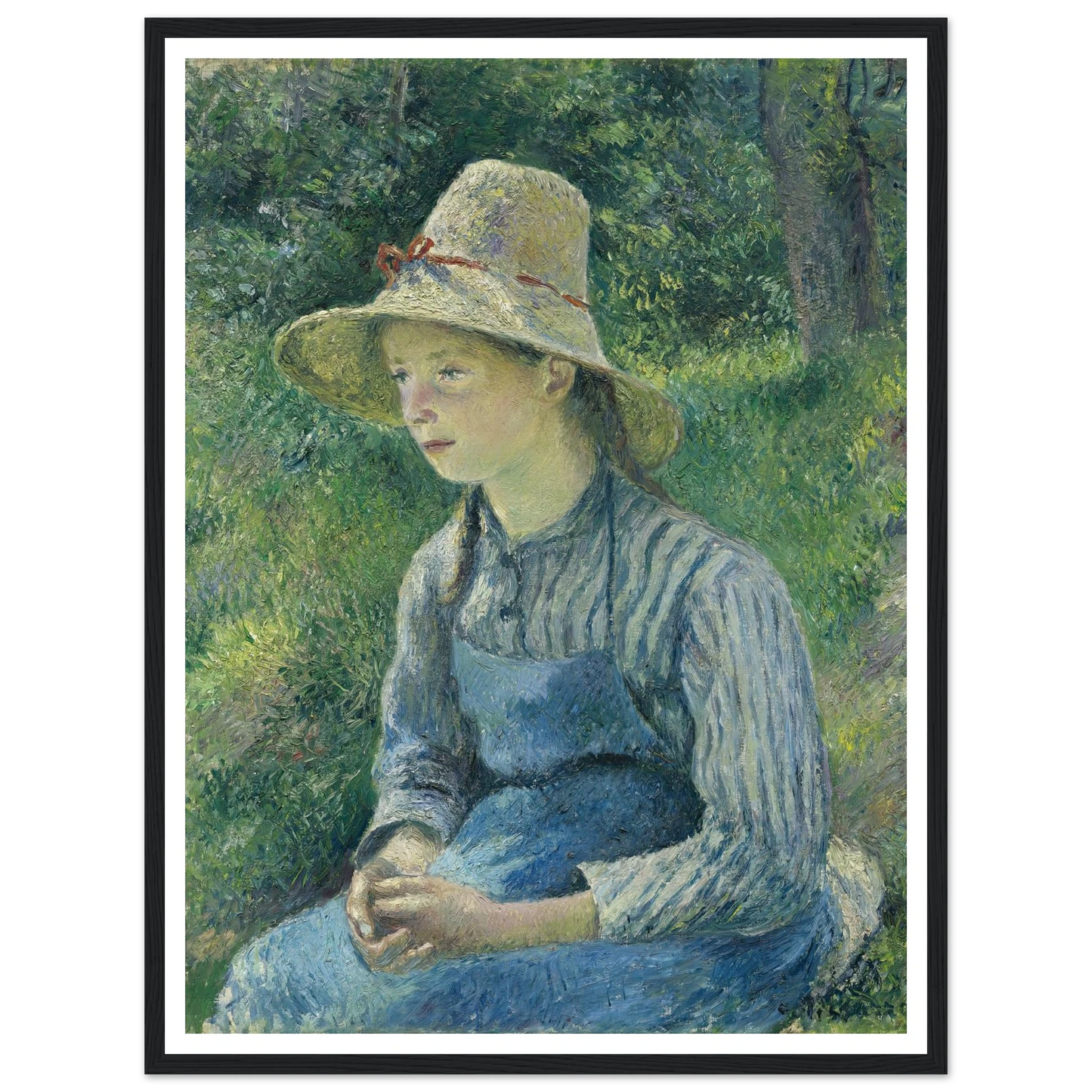 Peasant Girl with a Straw Hat (1881) Art Print | Camille Pissarro-Quipham Collections