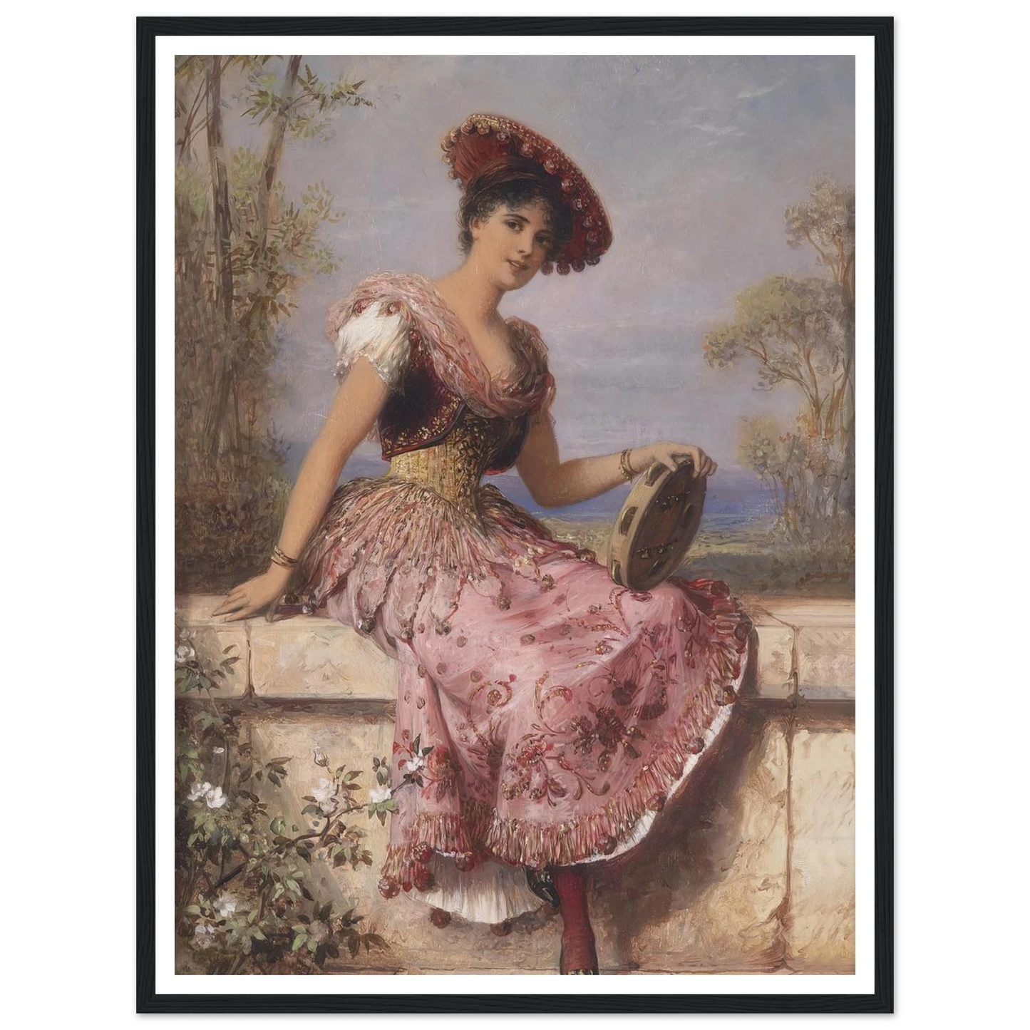 Young tambourine player Art Print | Carl Schweninger Jr-Quipham Collections