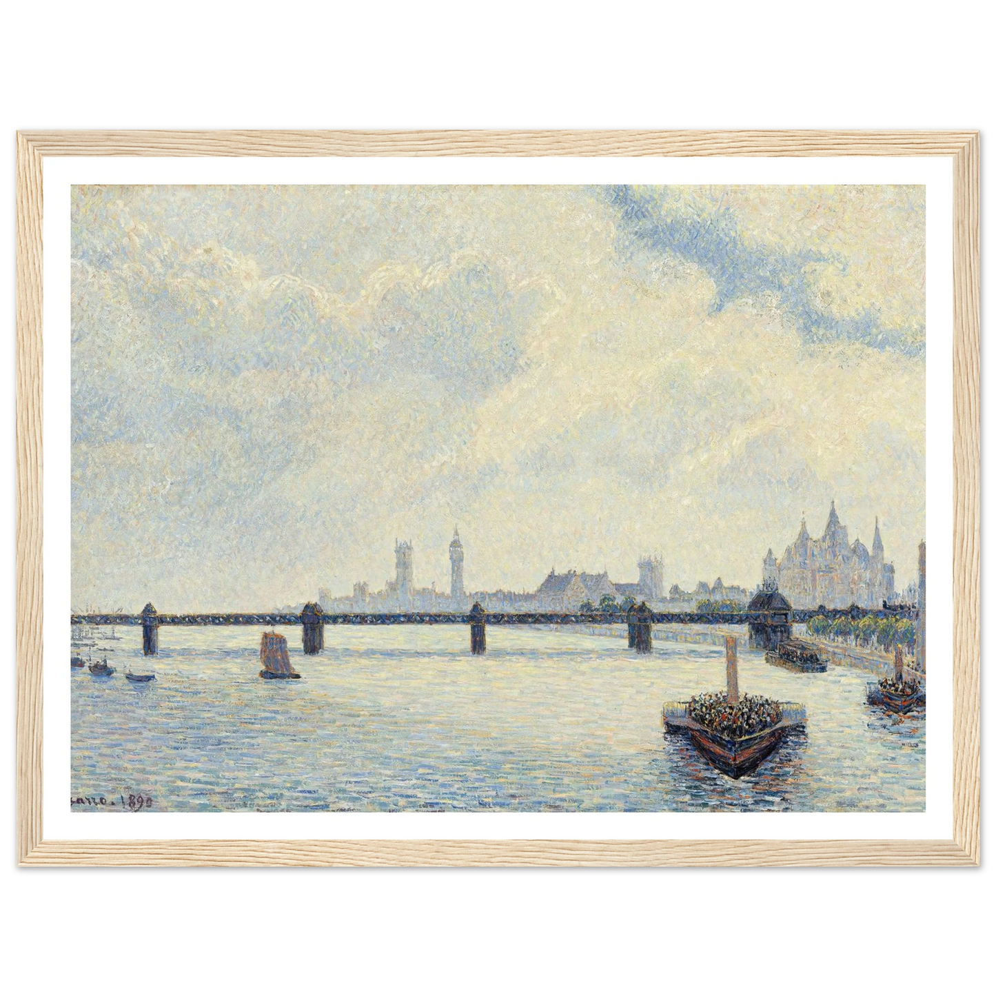 Charing Cross Bridge,London (1890) Art Print | Camille Pissarro-Quipham Collections