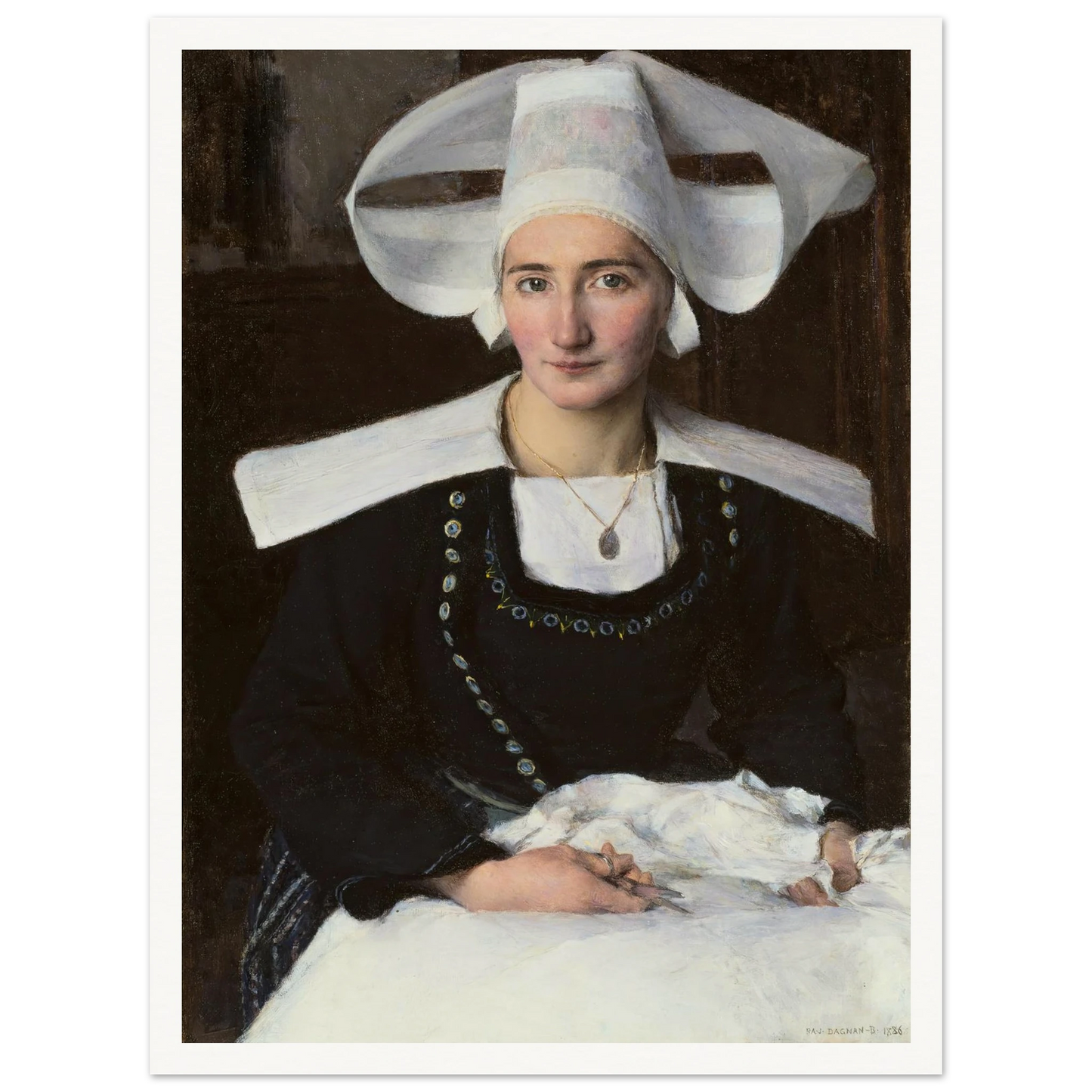 Woman from Brittany (1886) Art Print | Pascal Adolphe Jean Dagnan Bouveret-Quipham Collections