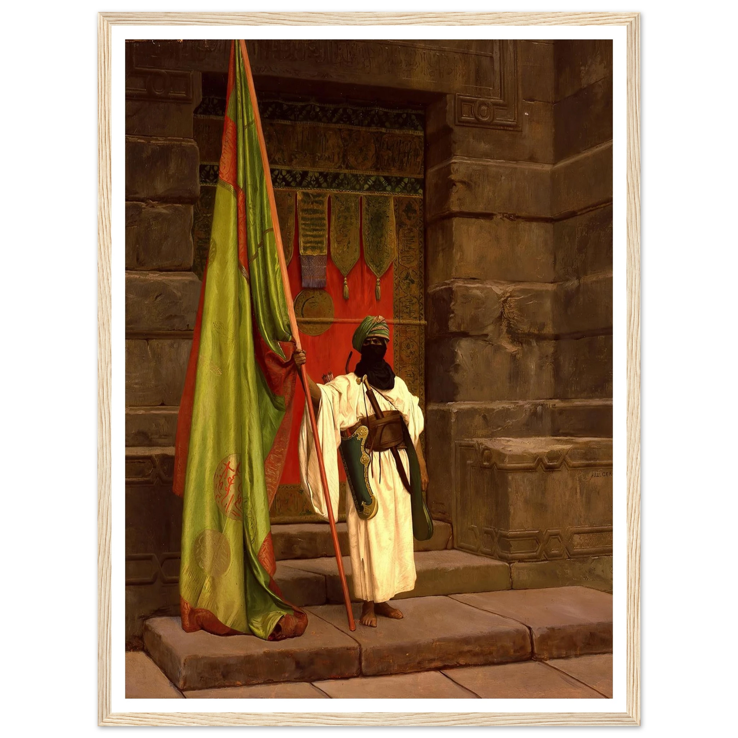 The Standing Bearer, Unfolding The Holy Flag (1876) Art Print | Jean Leon Gerome-Quipham Collections