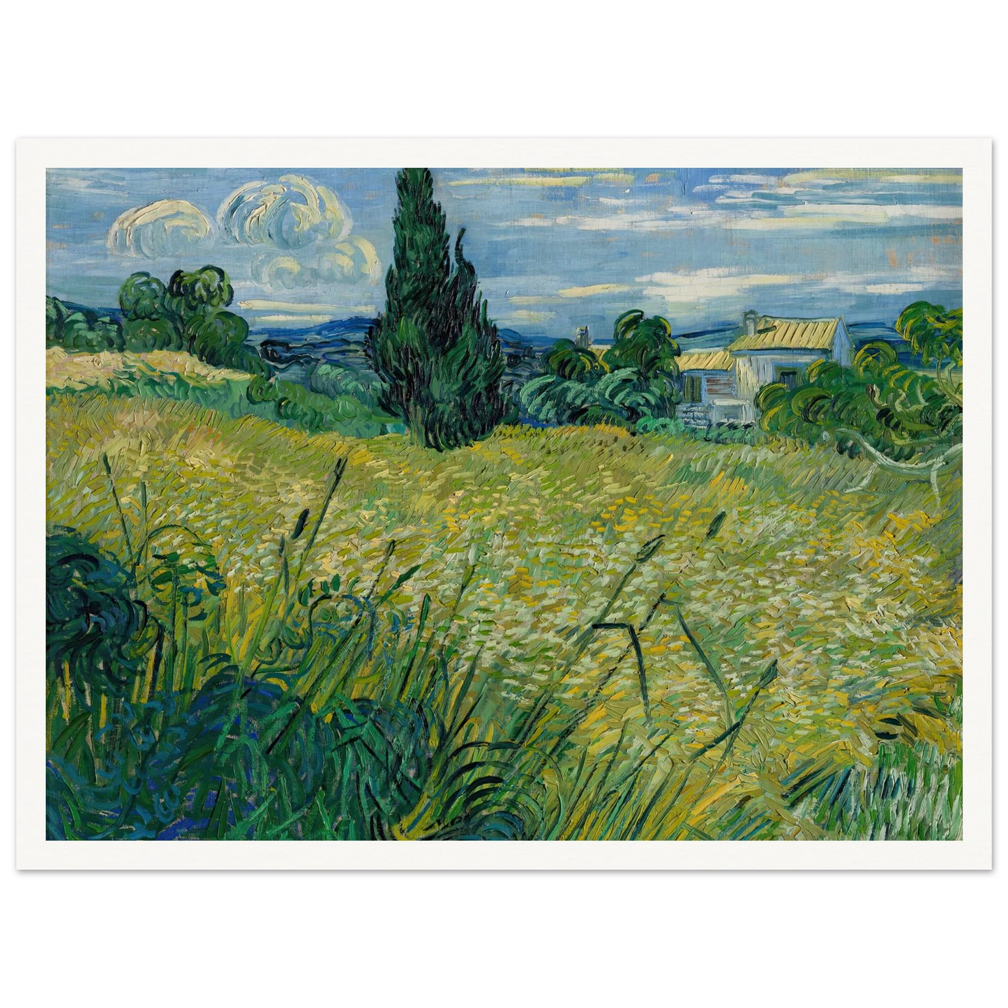 Green Wheat Field with Cypress (1889) Art Print | Vincent van Gogh-Quipham Collections