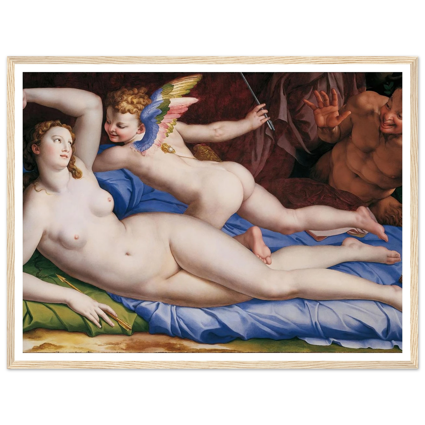 Venus, Cupid And Satyr (Circa 1553-1555) Art Print | Agnolo Bronzino-Quipham Collections