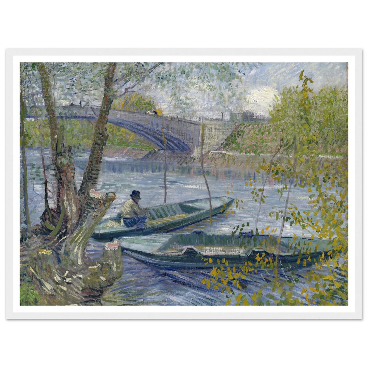 Fishing in Spring, the Pont de Clichy (Asnières) (1887) Art Print | Vincent van Gogh-Quipham Collections