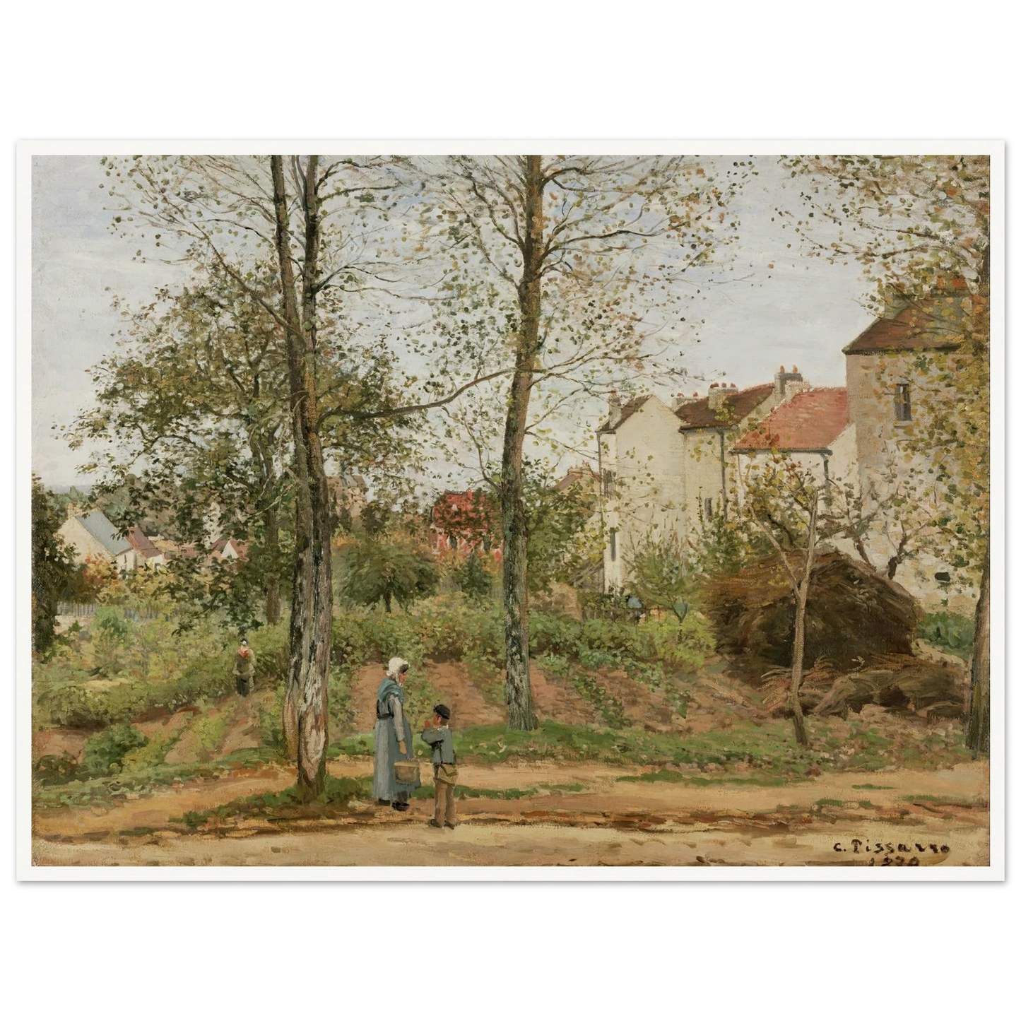 Houses at Bougival (Autumn) Art Print | Camille Pissarro-Quipham Collections