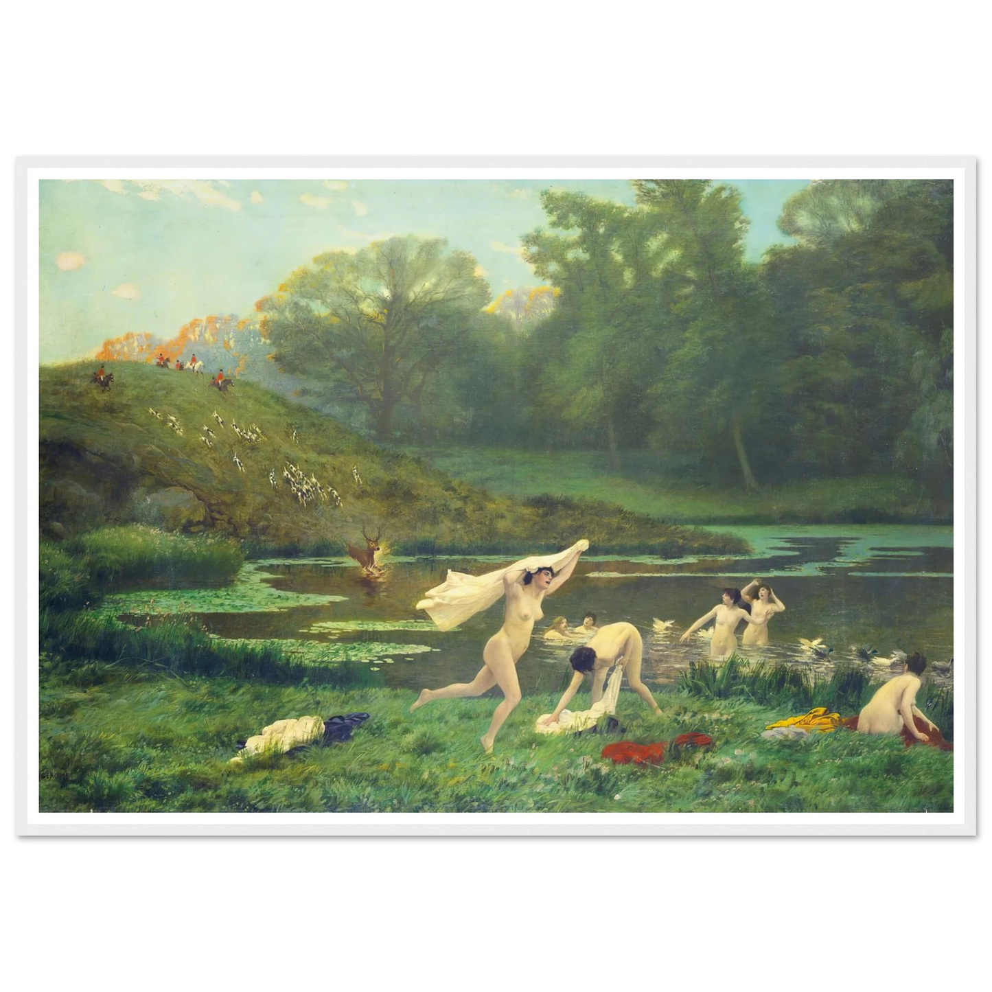 Diane Et Actéon Art Print | Jean Leon Gerome-Quipham Collections