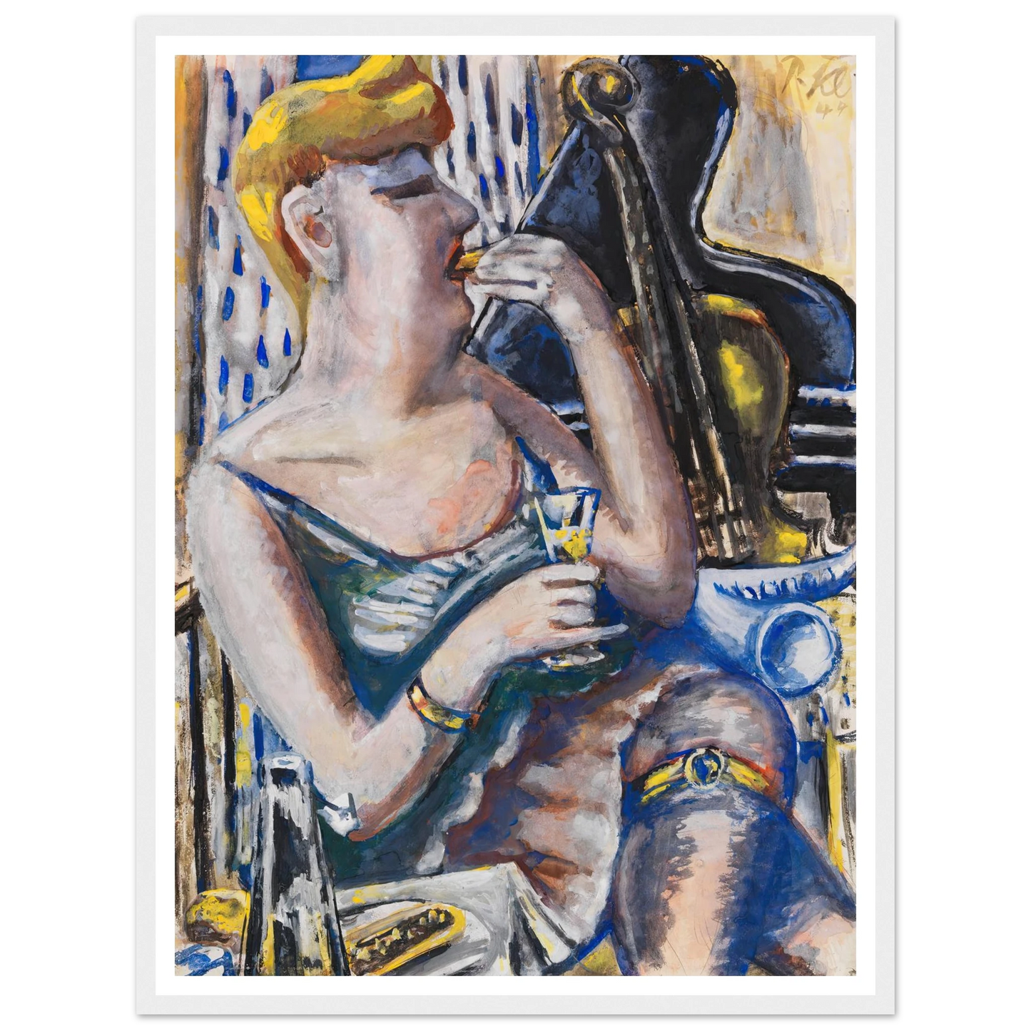 Die Musikantin in der Pause (Essende, Damenkapelle) (1944) Art Print | Paul Kleinschmidt-Quipham Collections