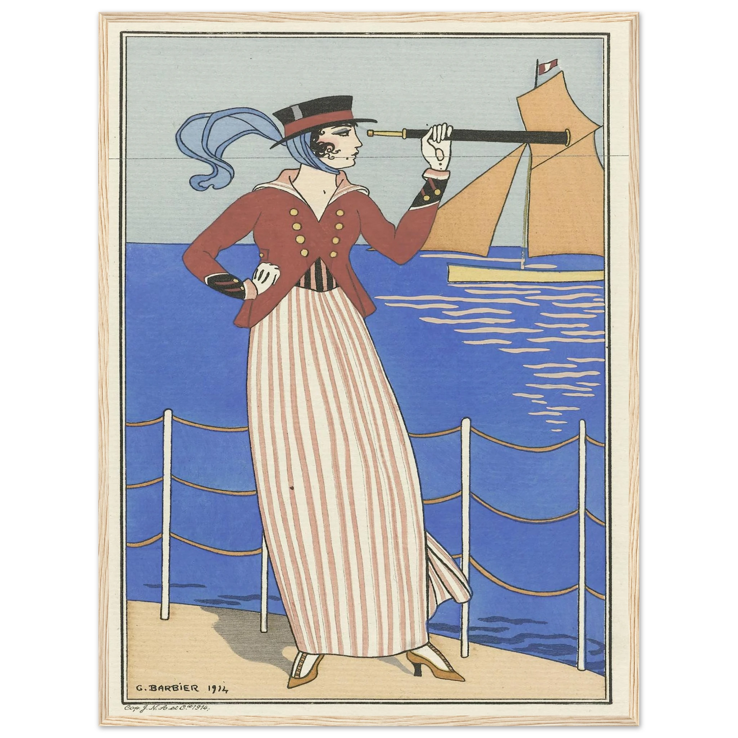 Costume de Yacht (1914) Art Print | George Barbier-Quipham Collections