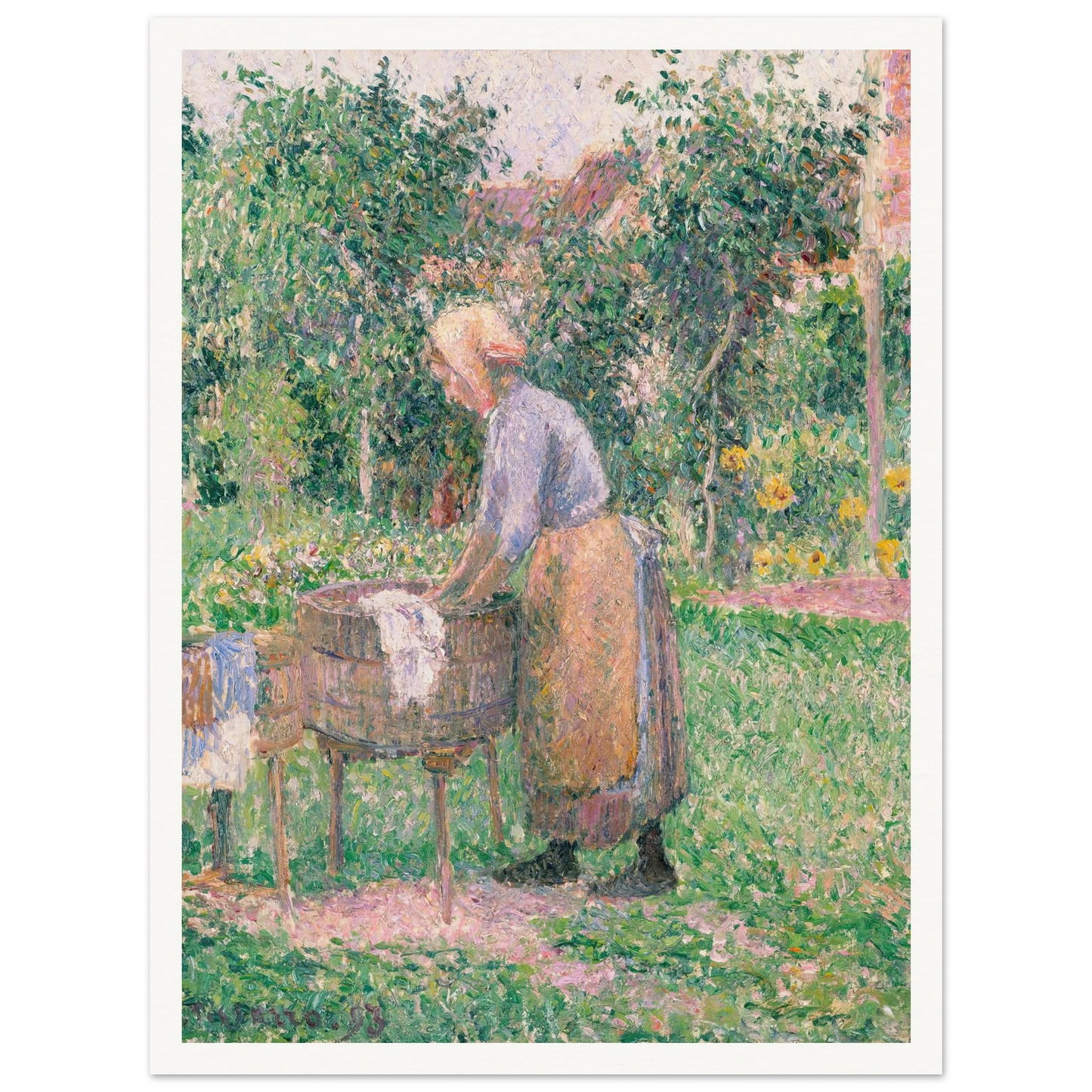 A Washerwoman at Éragny (1893) Art Print | Camille Pissarro-Quipham Collections
