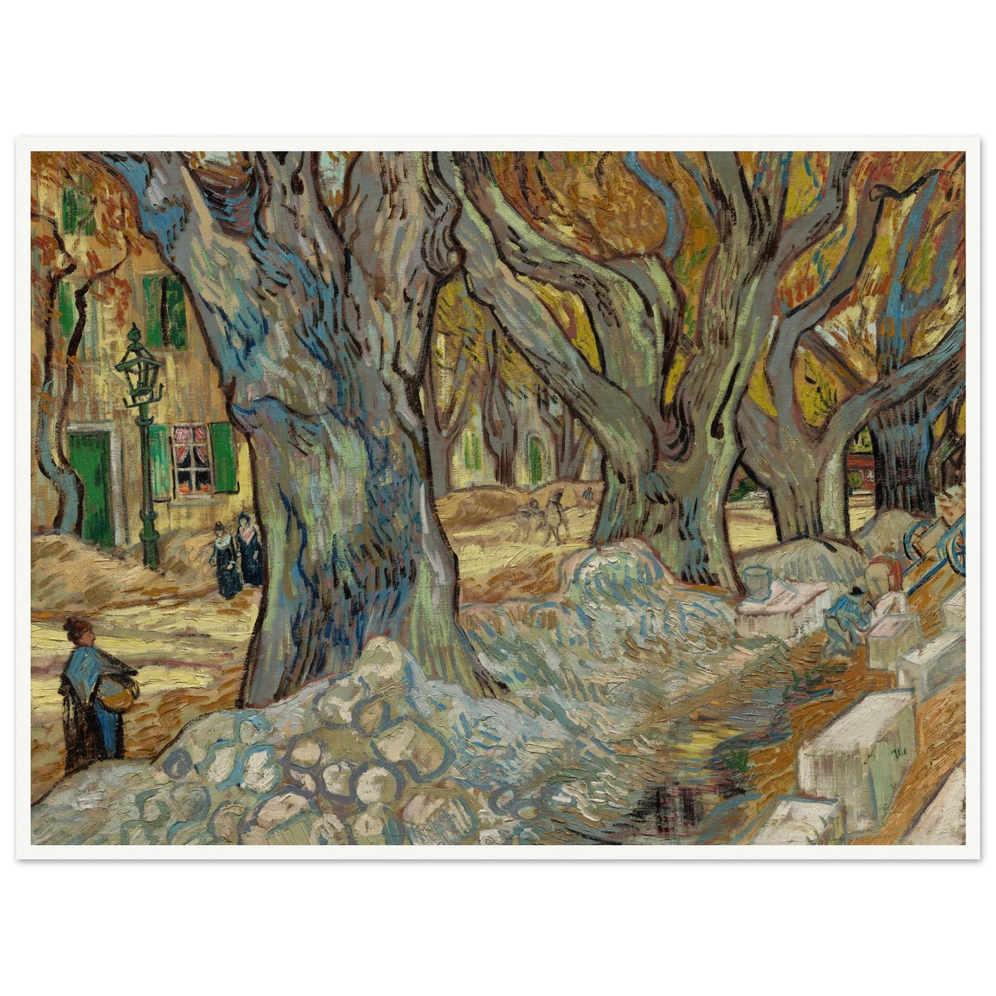 The Large Plane Trees (Road Menders at Saint-Rémy) (1889) Art Print | Vincent van Gogh-Quipham Collections
