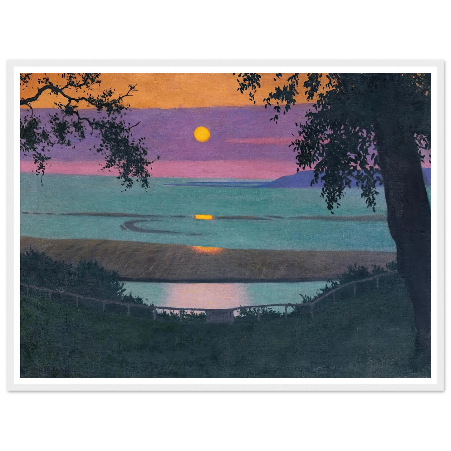 Sunset At Grace, Orange And Violet Sky (1918) Art Print | Felix Vallotton-Quipham Collections