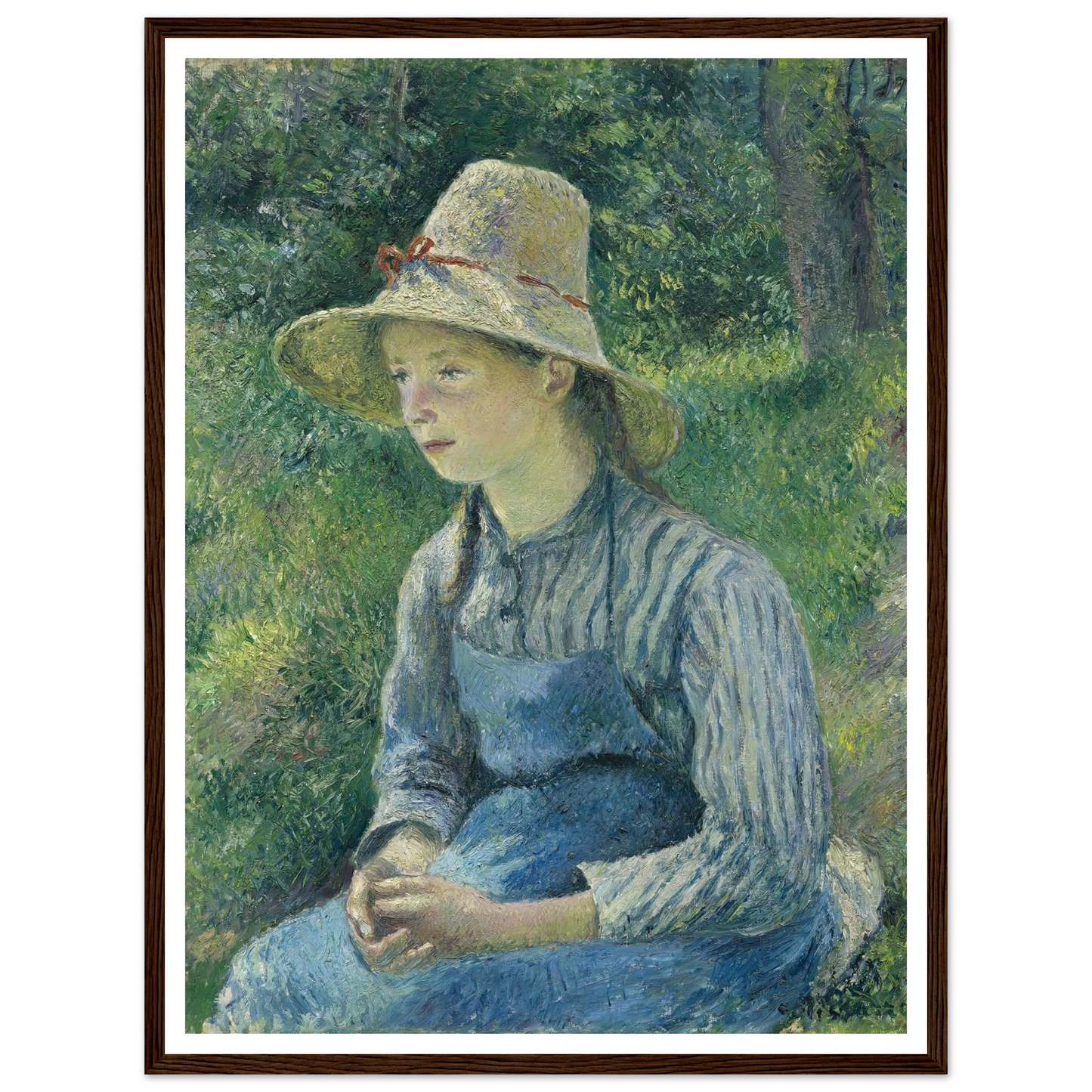 Peasant Girl with a Straw Hat (1881) Art Print | Camille Pissarro-Quipham Collections