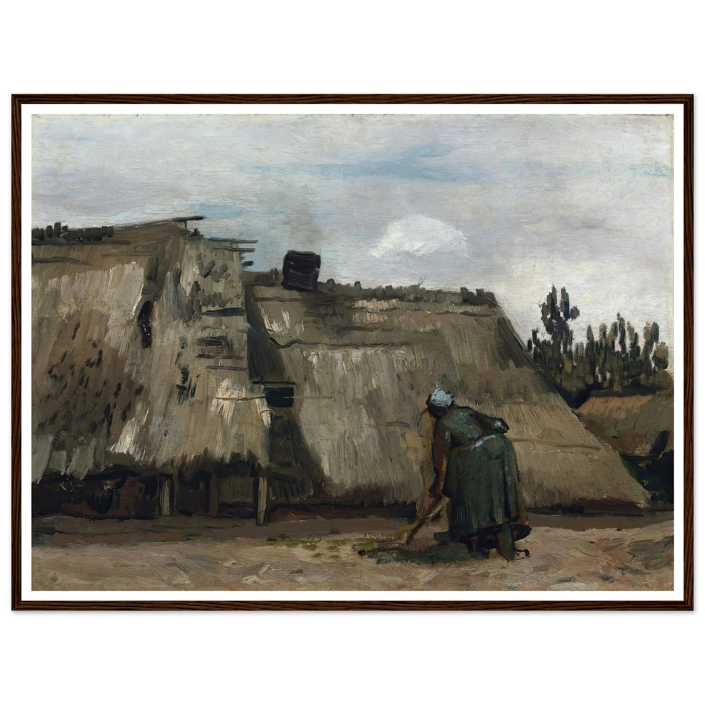 A Peasant Woman Digging in Front of Her Cottage (c. 1885) Art Print | Vincent van Gogh-Quipham Collections