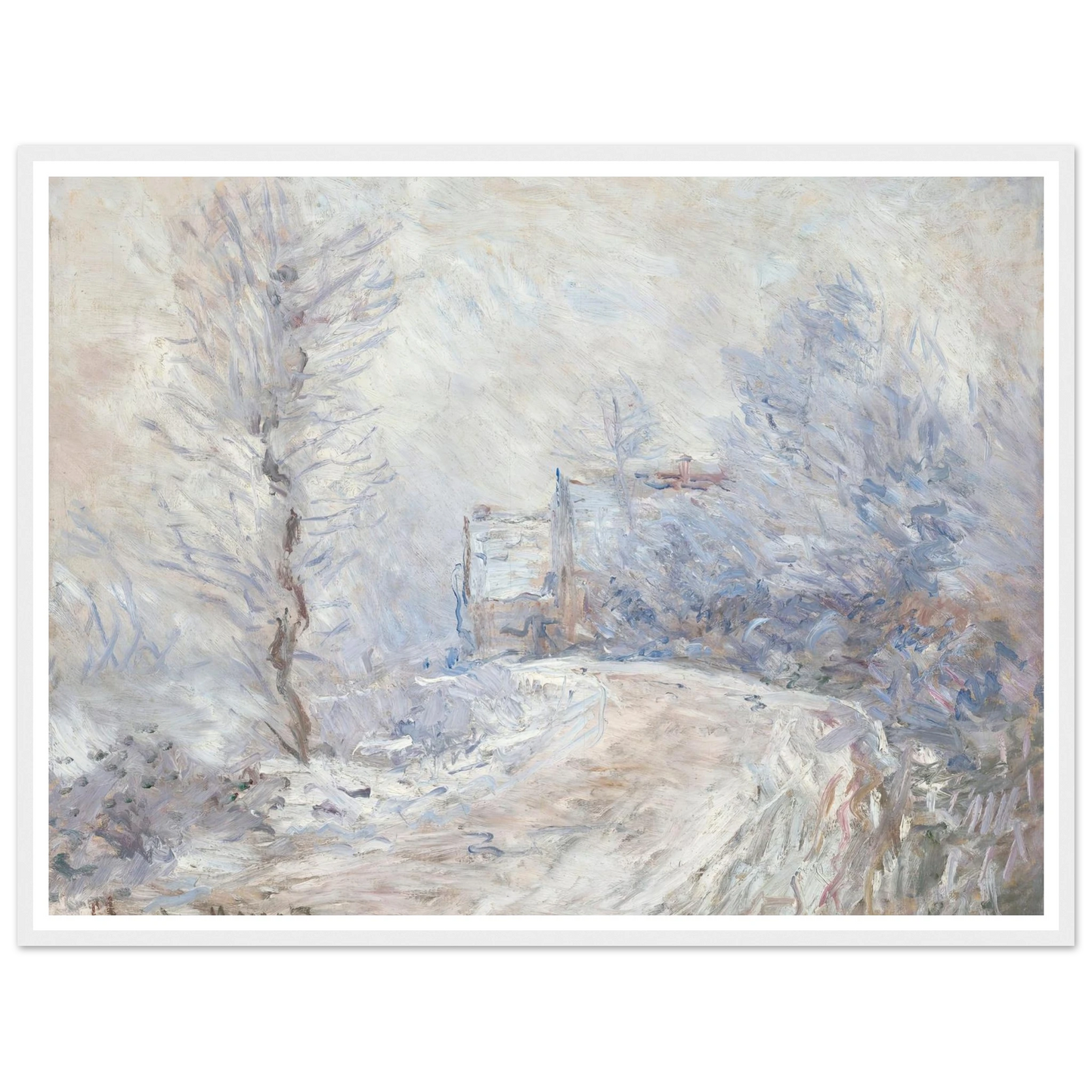 L’entrée de Giverny sous la neige (1885) Art Print | Claude Monet-Quipham Collections