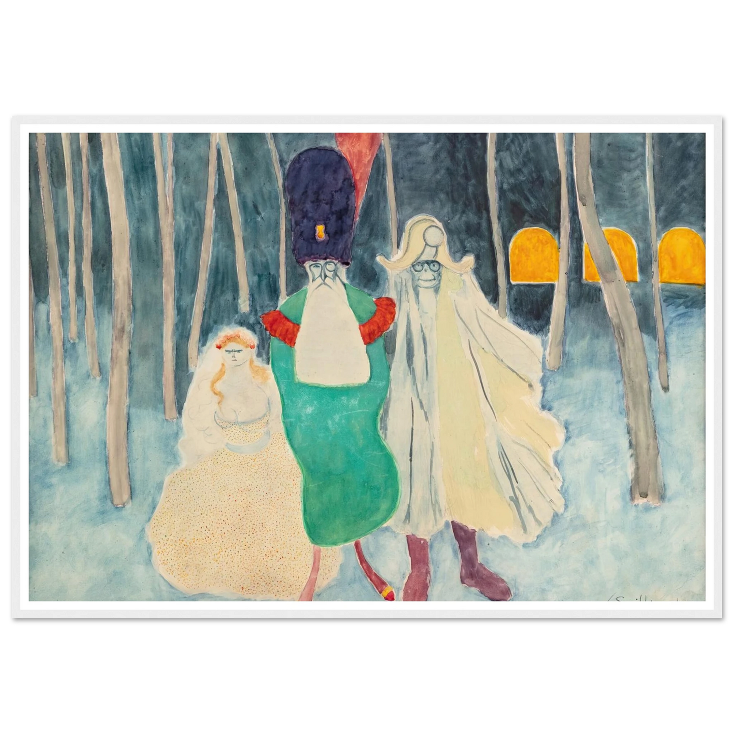 Mascarade. Léopold II, Napoléon et la bouquetière (1906) Art Print | Leon Spilliaert-Quipham Collections
