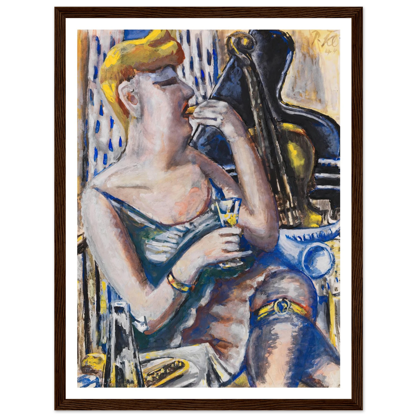Die Musikantin in der Pause (Essende, Damenkapelle) (1944) Art Print | Paul Kleinschmidt-Quipham Collections
