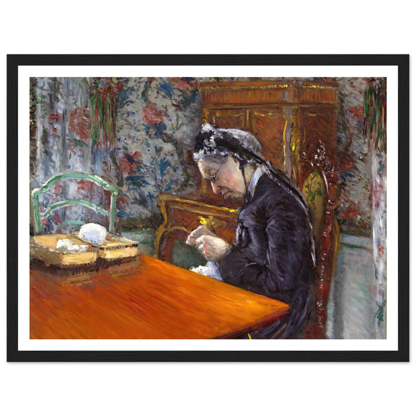 Mademoiselle Boissière Knitting (1877) Art Print | Gustave Caillebotte-Quipham Collections