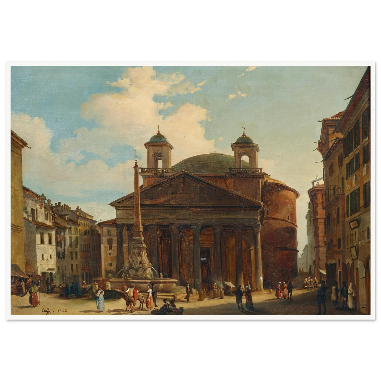 Rome, The Pantheon (1843) Art Print | Ippolito Caffi-Quipham Collections