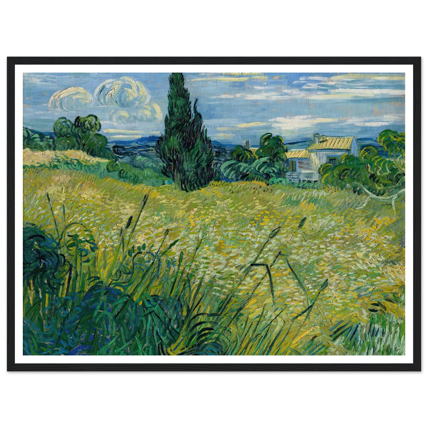 Green Wheat Field with Cypress (1889) Art Print | Vincent van Gogh-Quipham Collections