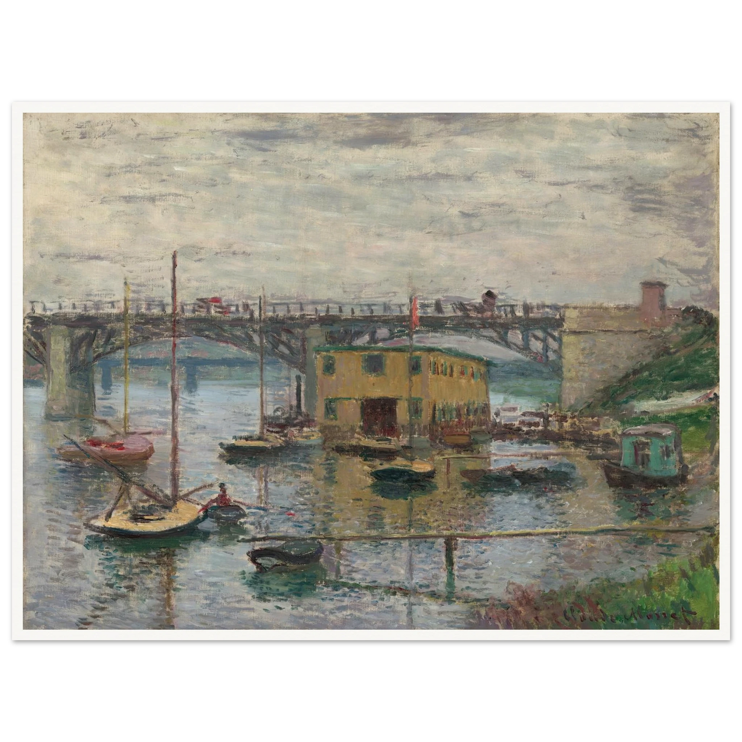 Bridge at Argenteuil on a Gray Day (c. 1876) Art Print | Claude Monet-Quipham Collections