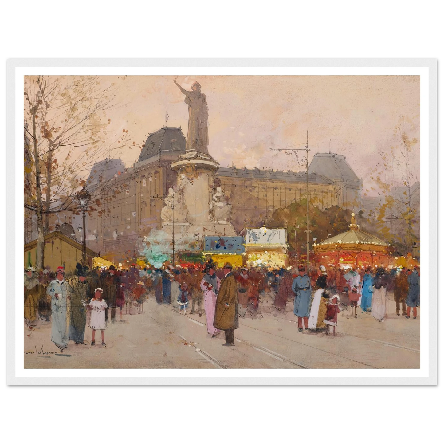 La Place du Republic, Paris Art Print | Eugene Galien Laloue-Quipham Collections