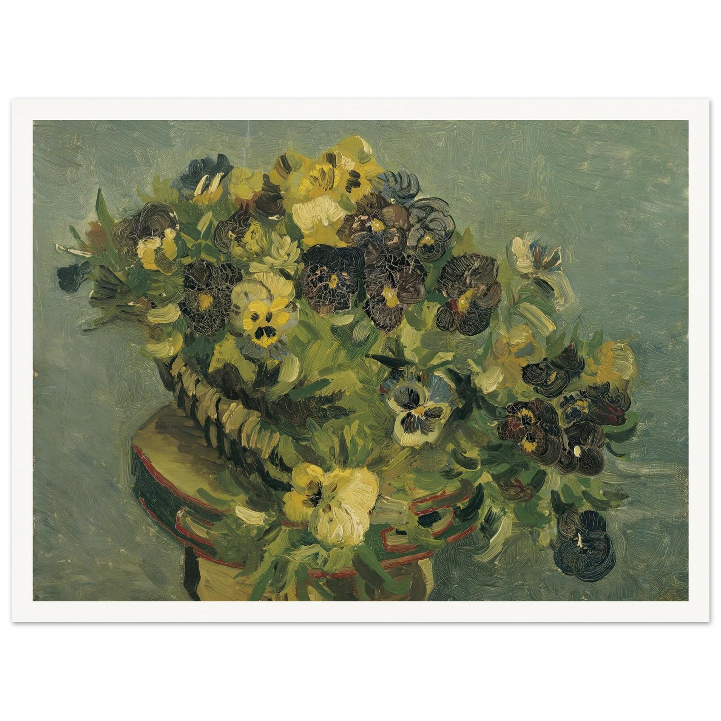 Basket of pansies on a small table (1887) Art Print | Vincent van Gogh-Quipham Collections
