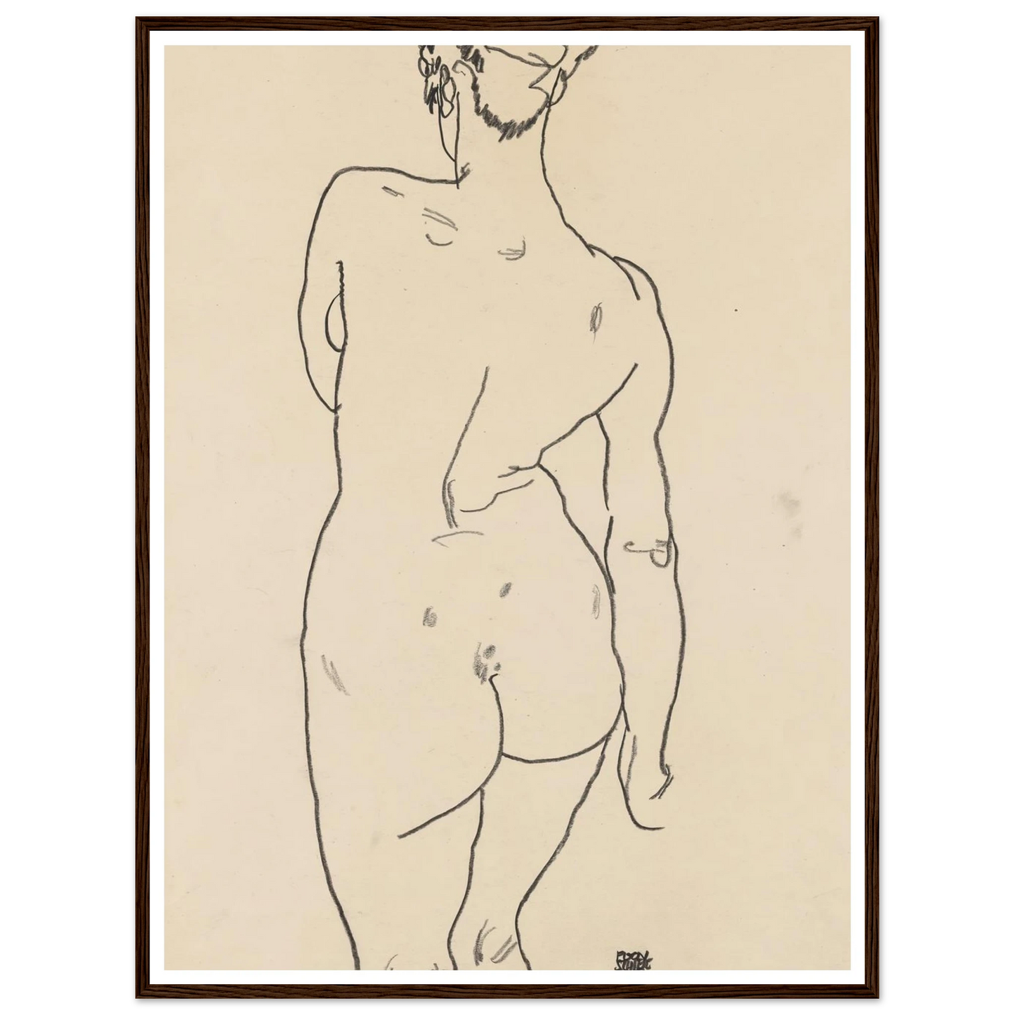 Weiblicher Rückenakt (1998) Art Print | Egon Schiele-Quipham Collections