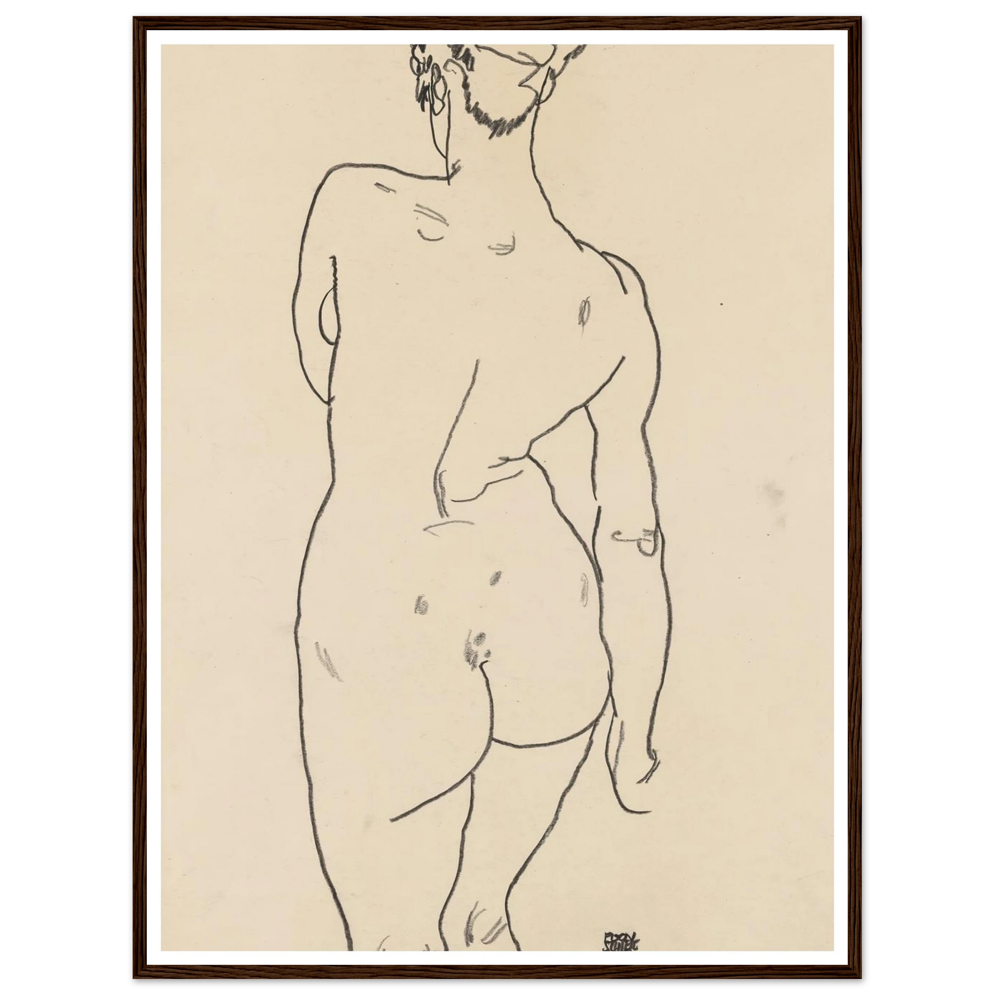 Weiblicher Rückenakt (1998) Art Print | Egon Schiele-Quipham Collections