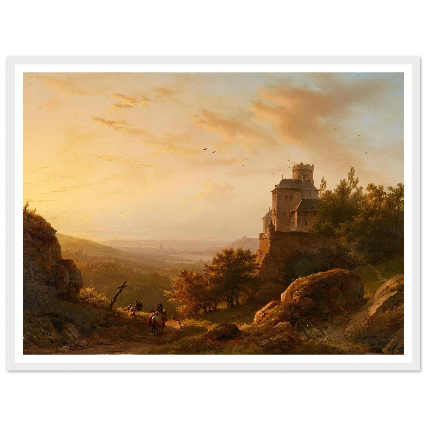 Landschaft mit Burg (1852) Art Print | Barend Cornelis Koekkoek-Quipham Collections