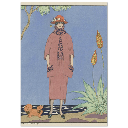 A palm beach ; Tailleur, de Worth (1921) Art Print | George Barbier-Quipham Collections