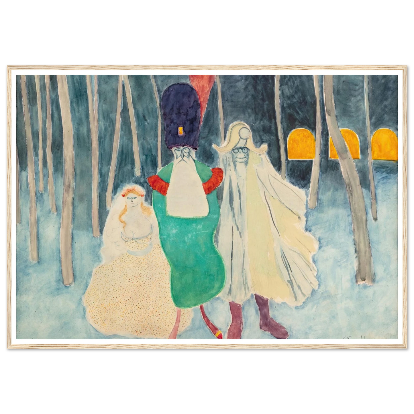 Mascarade. Léopold II, Napoléon et la bouquetière (1906) Art Print | Leon Spilliaert-Quipham Collections