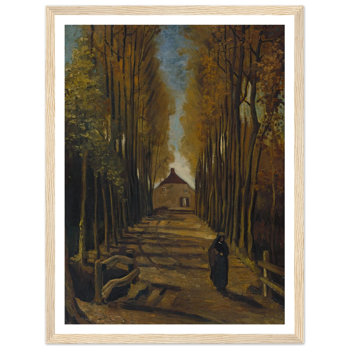 Avenue of Poplars in Autumn (1884) Art Print | Vincent van Gogh-Quipham Collections