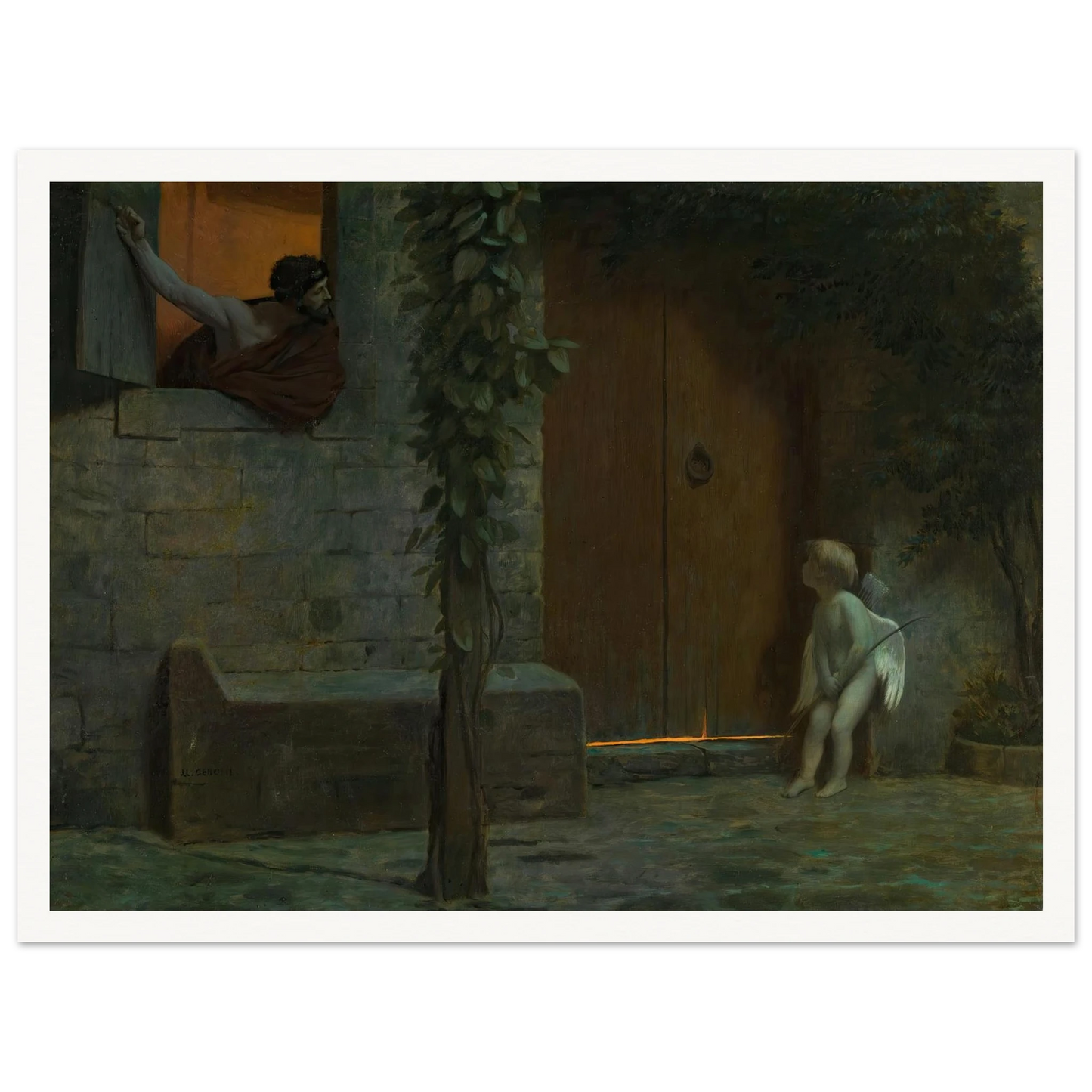 Cupid at the Door in a Rainstorm Art Print | Jean Leon Gerome-Quipham Collections