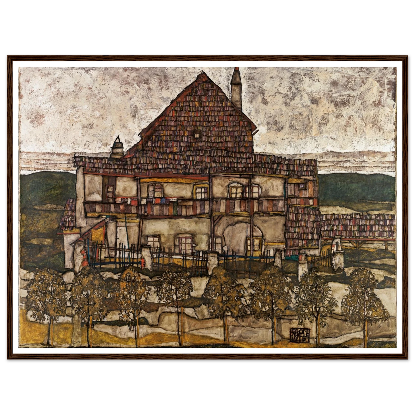 House with Shingle Roof (Old House II) (1915) Art Print | Egon Schiele-Quipham Collections
