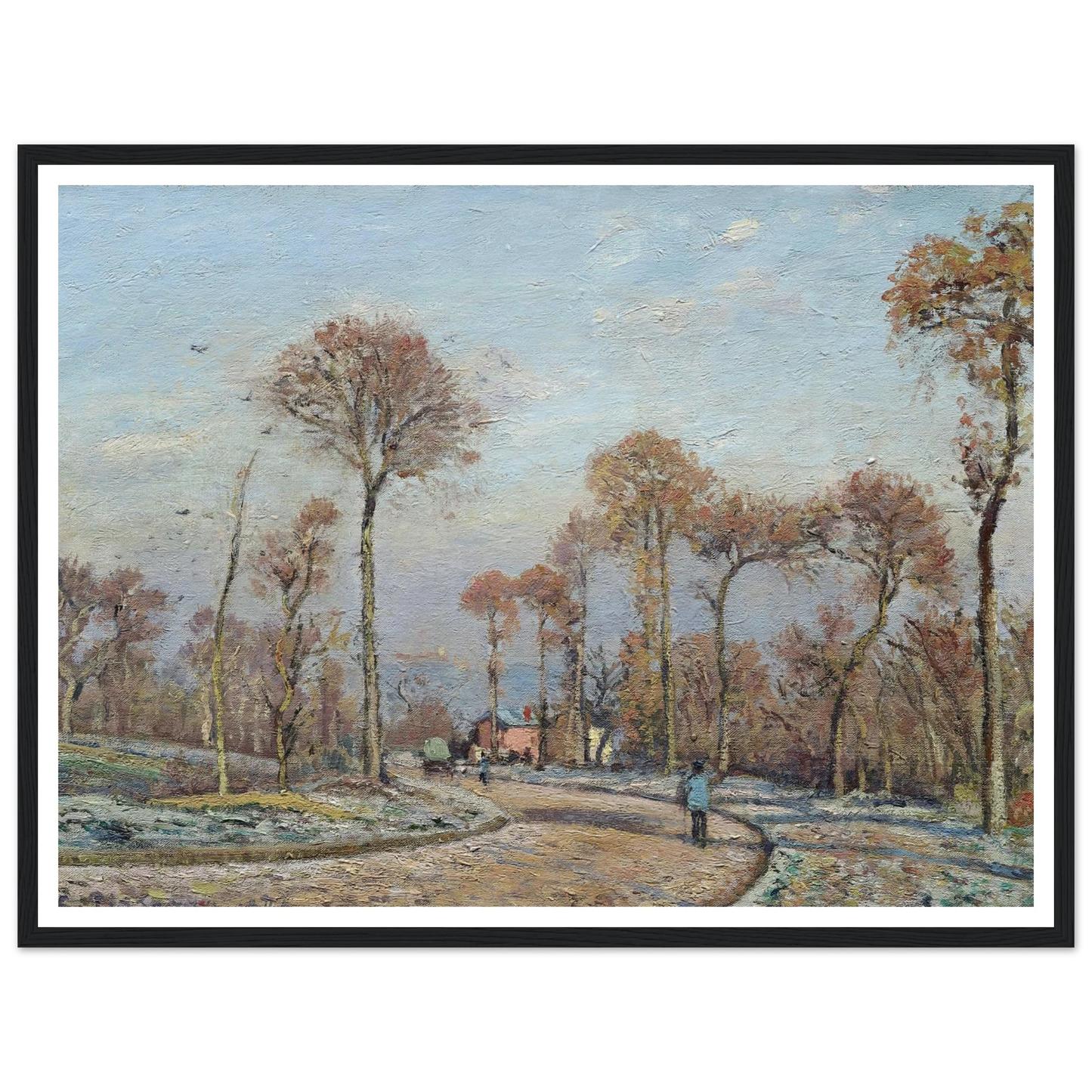 The Road to Versailles, Louveciennes,Morning Frost (1871) Art Print | Camille Pissarro-Quipham Collections