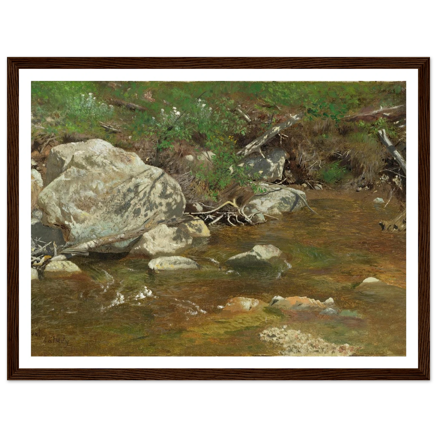 Mountain Brook; A Study (between ca. 1863 and 1869) Art Print | Alexander Helwig Wyant-Quipham Collections